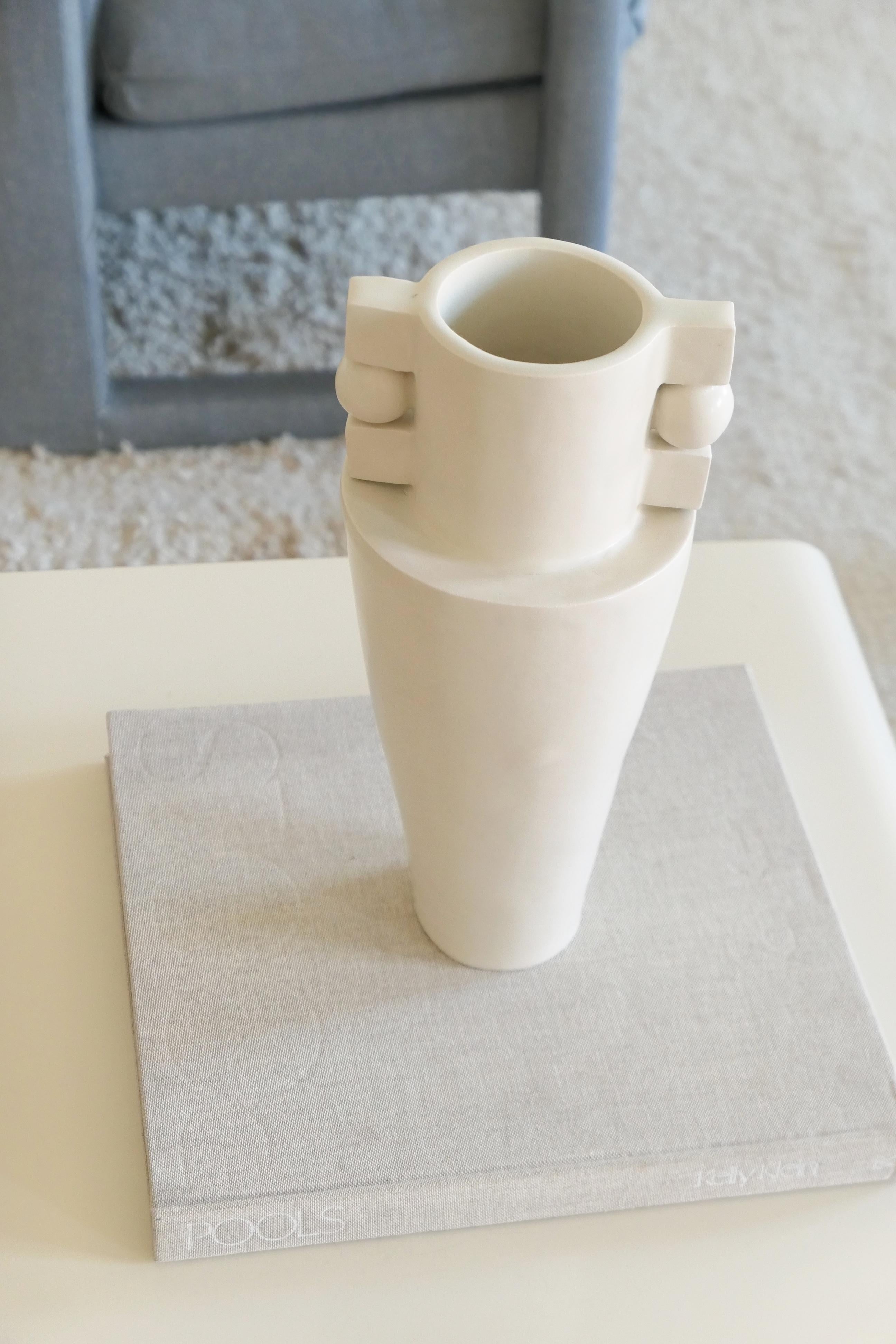 American Contemporary Handmade Ceramic Vase in White
