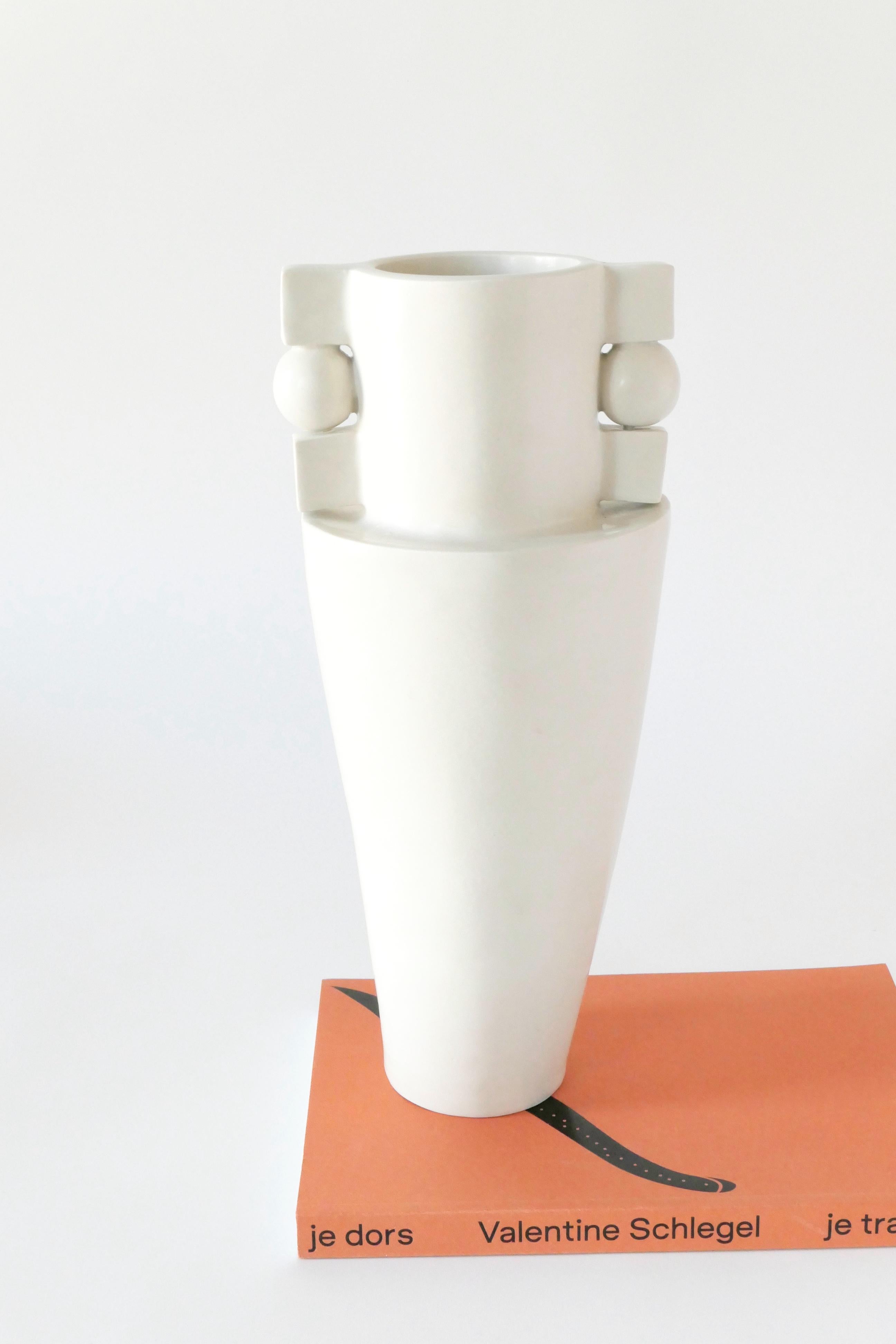Modern Contemporary Handmade Ceramic Vase in White