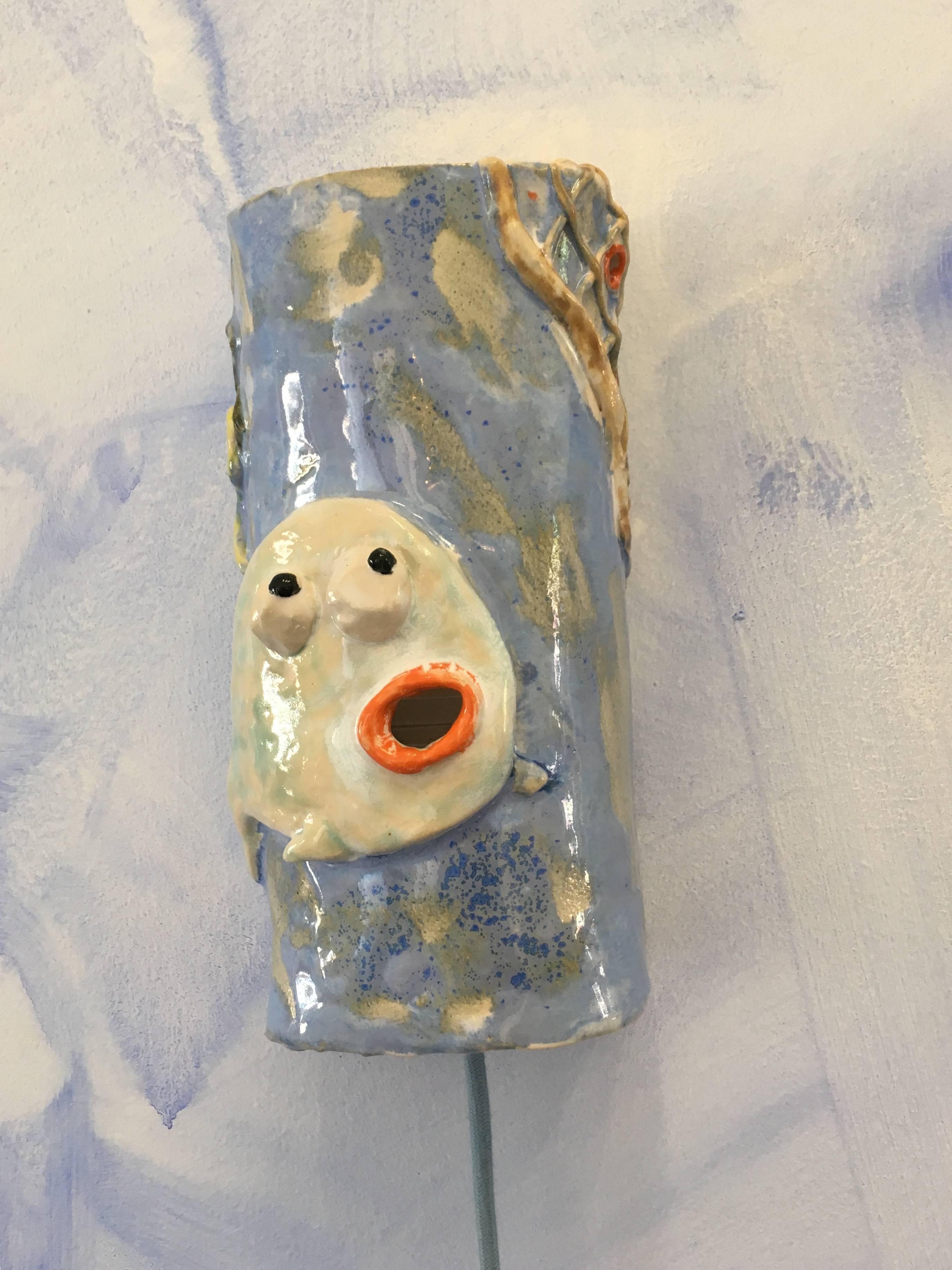 Moderno Lampada da parete in ceramica contemporanea fatta a mano 'Drama & Bouillabaisse' in vendita
