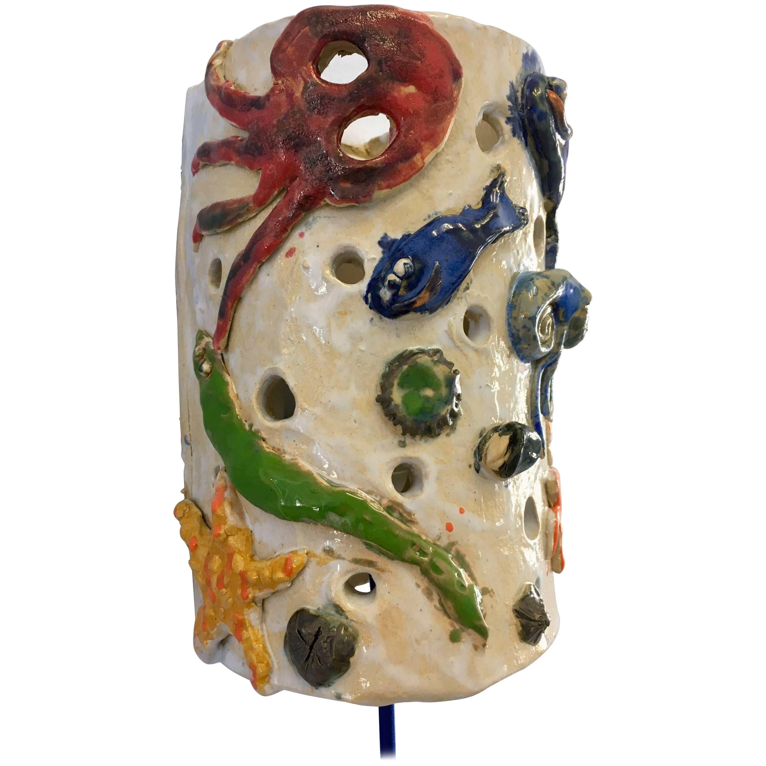 Contemporary Handmade Ceramic Wall Lamp 'Fritto Misto' For Sale