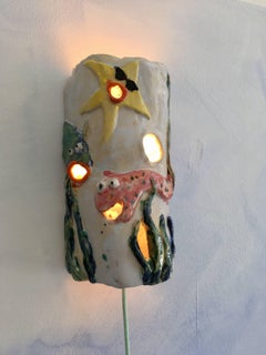 Contemporary Handmade Ceramic Wall Lamp 'Rencontre Incongrue'