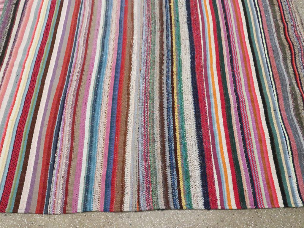 Alfombra Turca Contemporánea de Tejido Plano Cuadrado y Colorido, Hecha a Mano en venta 1