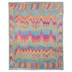 Alfombra turca contemporánea de colores hecha a mano Tamaño de la habitación