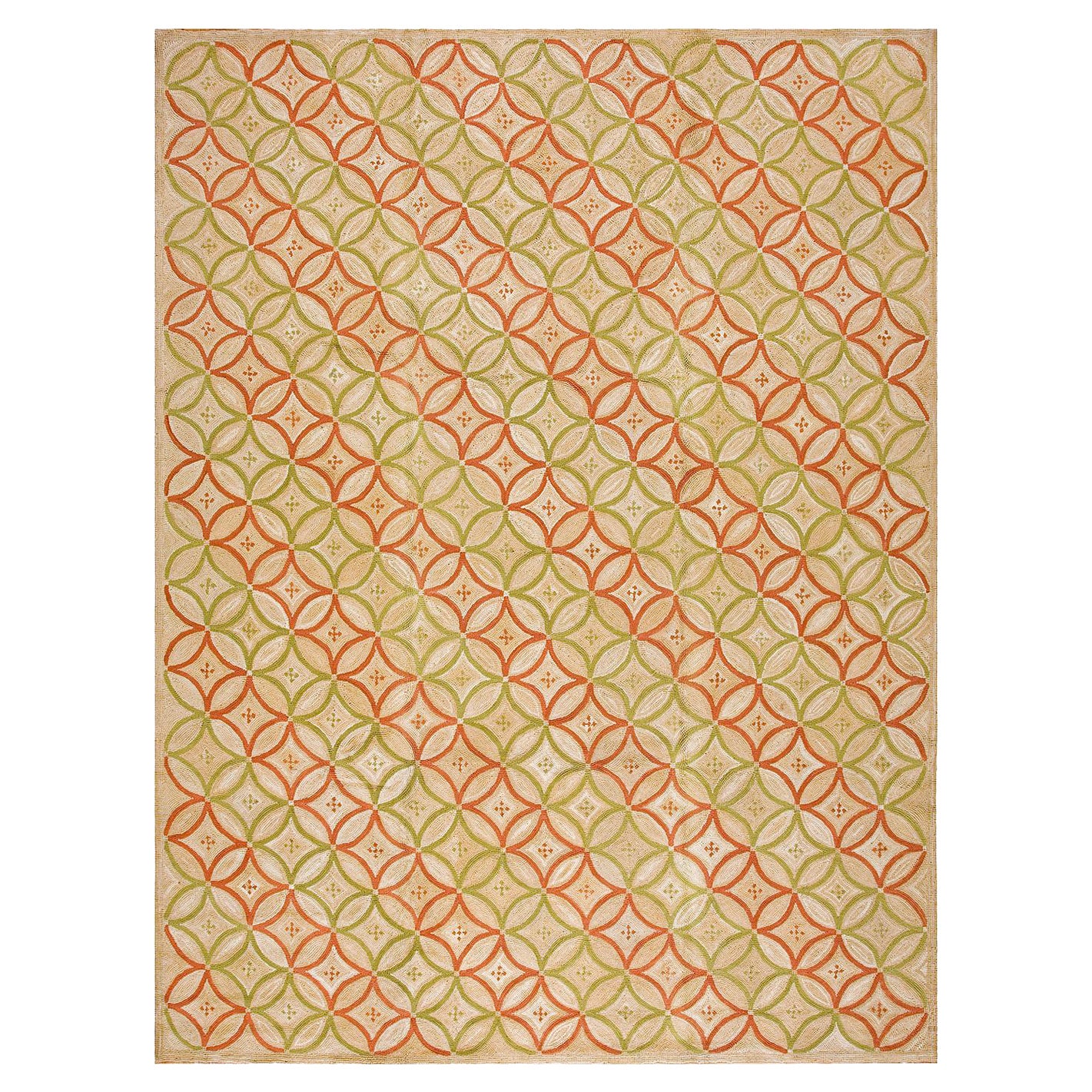 Contemporary Handmade Cotton American Hooked Rug ( 6
 x 9
 - 183 x 274 cm )