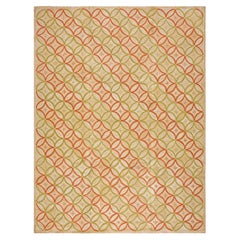 Zeitgenössischer handgefertigter amerikanischer Hakenteppich aus Baumwolle ( 6
 x 9
 - 183 x 274 cm )