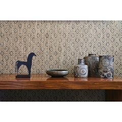 Contemporary Handmade Dark Brass Bookend HIPPOS, Ancient Greek Forms by Anaktae