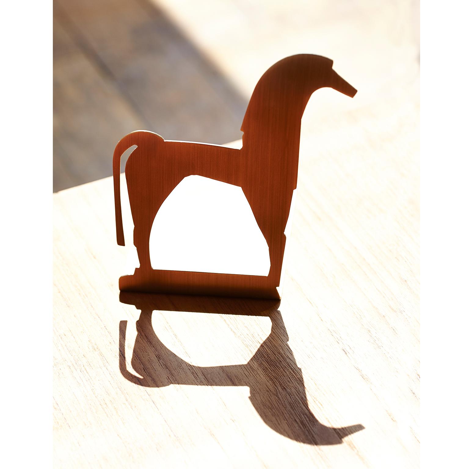 Modern Contemporary Handmade Dark Brass Bookend HIPPOS, Ancient Greek Forms by Anaktae For Sale