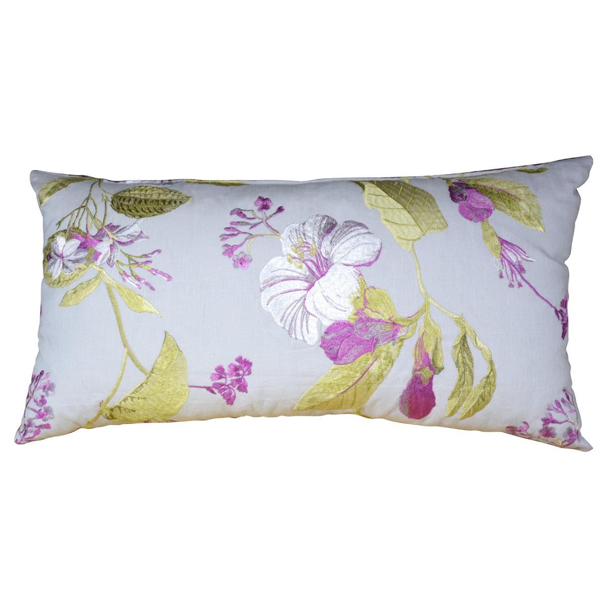 Coussin à fleurs contemporain fait main par un designer