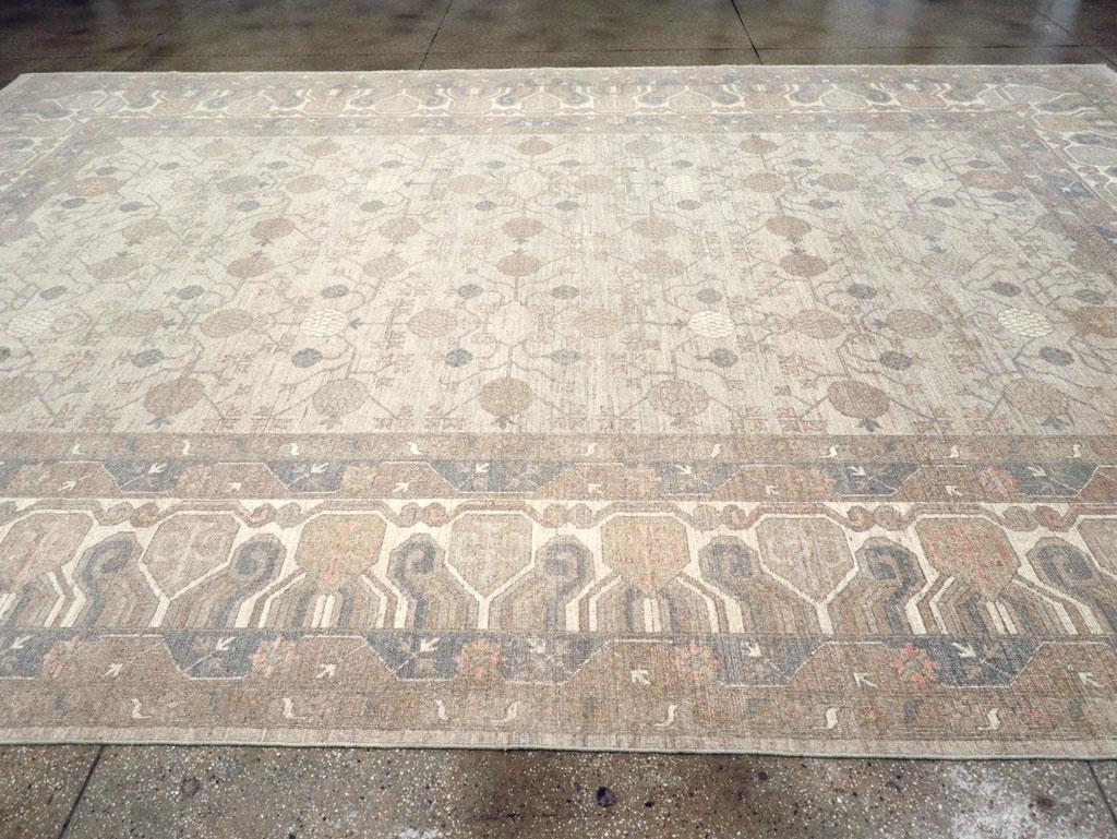 Contemporary Handmade East Turkestan Khotan Large Room Size Carpet In New Condition For Sale In New York, NY