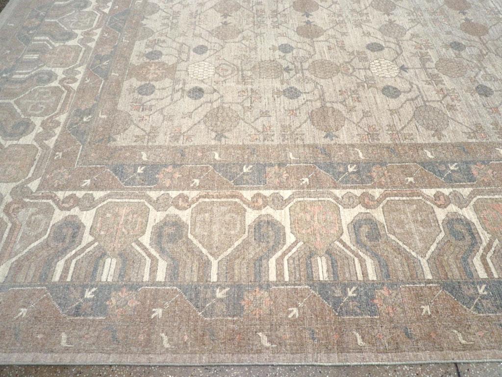 Wool Contemporary Handmade East Turkestan Khotan Large Room Size Carpet For Sale