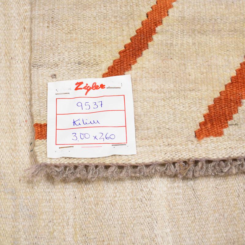 Contemporary Handmade Flatwave Red and Beige Kilim Wool Rug 11