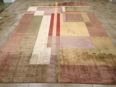 Contemporary Handmade Indian Large Bamboo Silk Art Deco Carpet