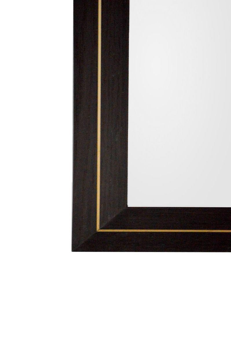 Contemporary Lo Zio, Scandinavian Rectangular Mirror in Walnut with Steel Décor For Sale