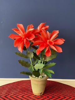 Contemporary Handmade Livia Cetti "Poinsetta" Tissue and Paper Flower, USA