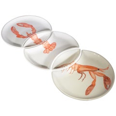 Contemporary Handmade Lobster Puzzle Serving Plates
