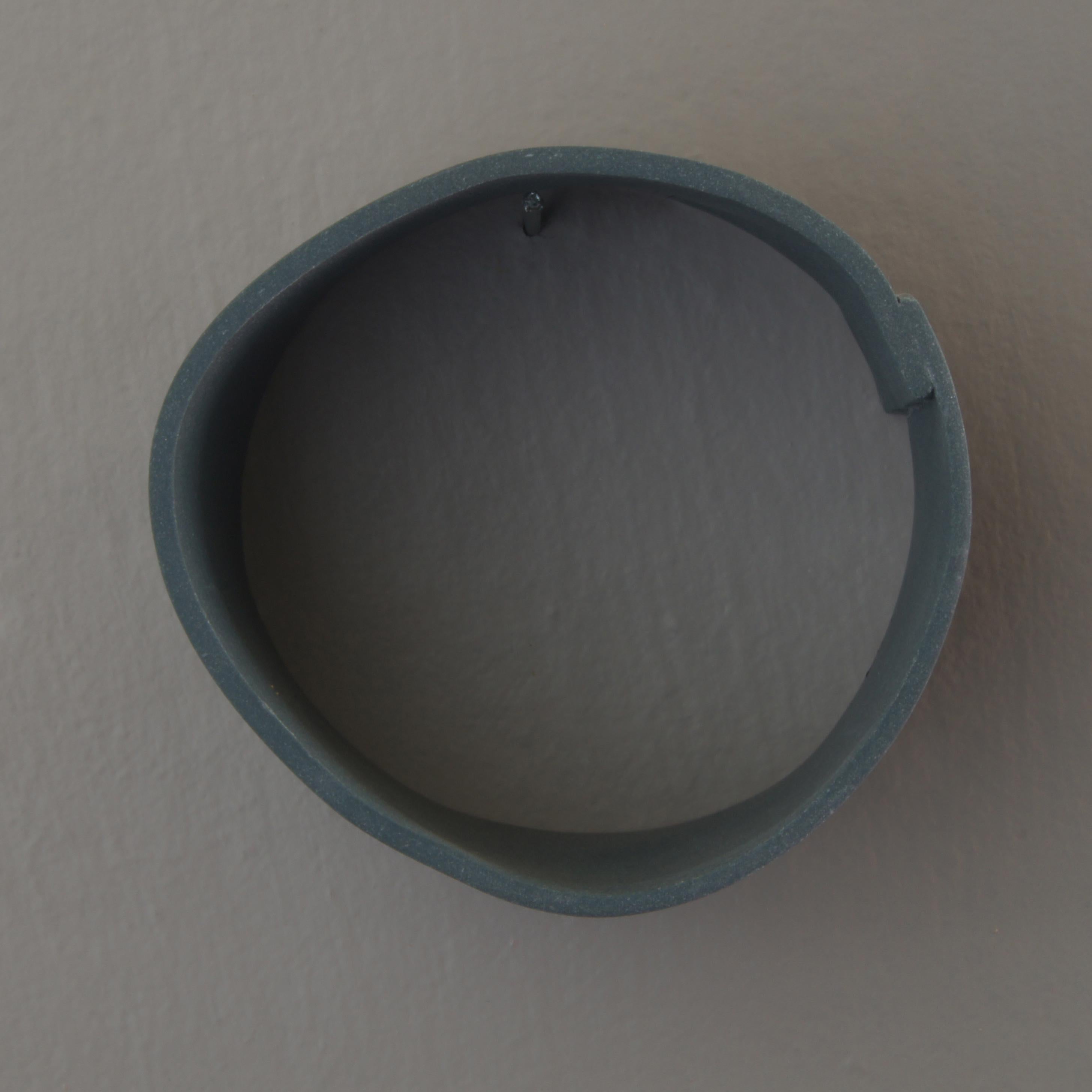 Handmade Contemporary Decorative Object Dark Grey Porcelain Ring For Sale 3