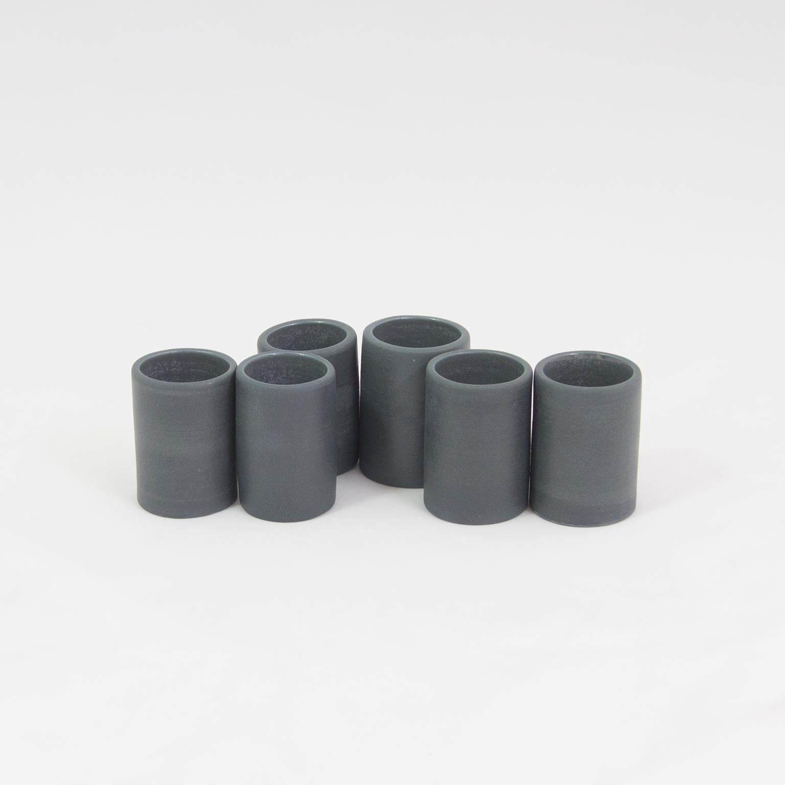 Minimalist Handmade Contemporary Shot Glasses Matte Black Porcelain