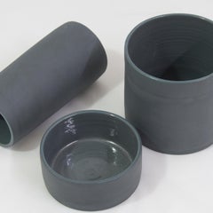 Handmade Contemporary Flower Vase Matte Grey Porcelain