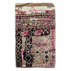 Tapis tribal turc contemporain fait main d'inspiration marocaine