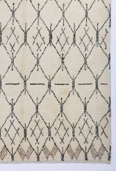 Contemporary Moroccan Style Hand-Knotted Wool Rug with Geometric Diamond Pattern