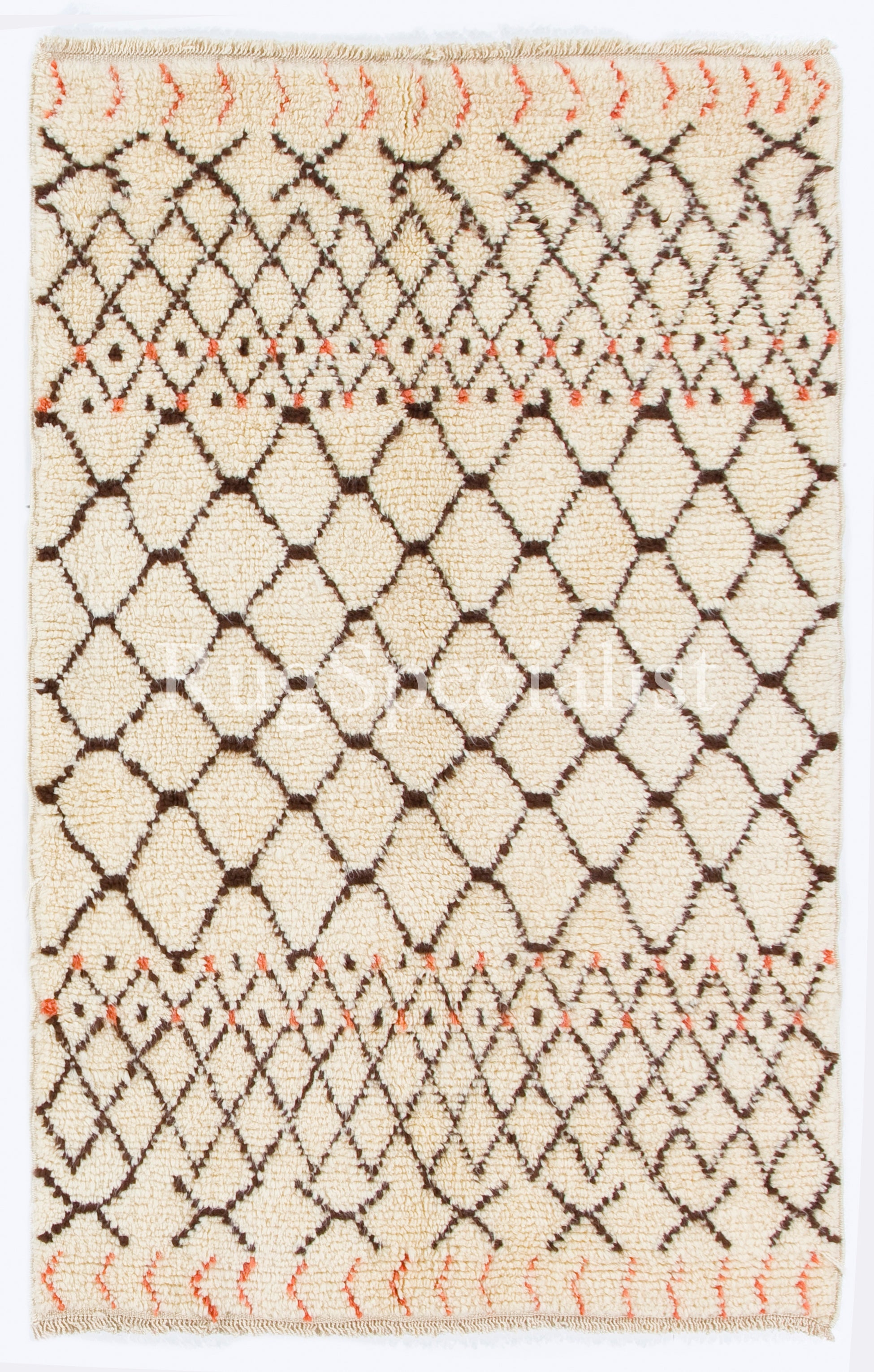Tapis tulu marocain contemporain fait main, 100% laine, options personnalisées disponibles