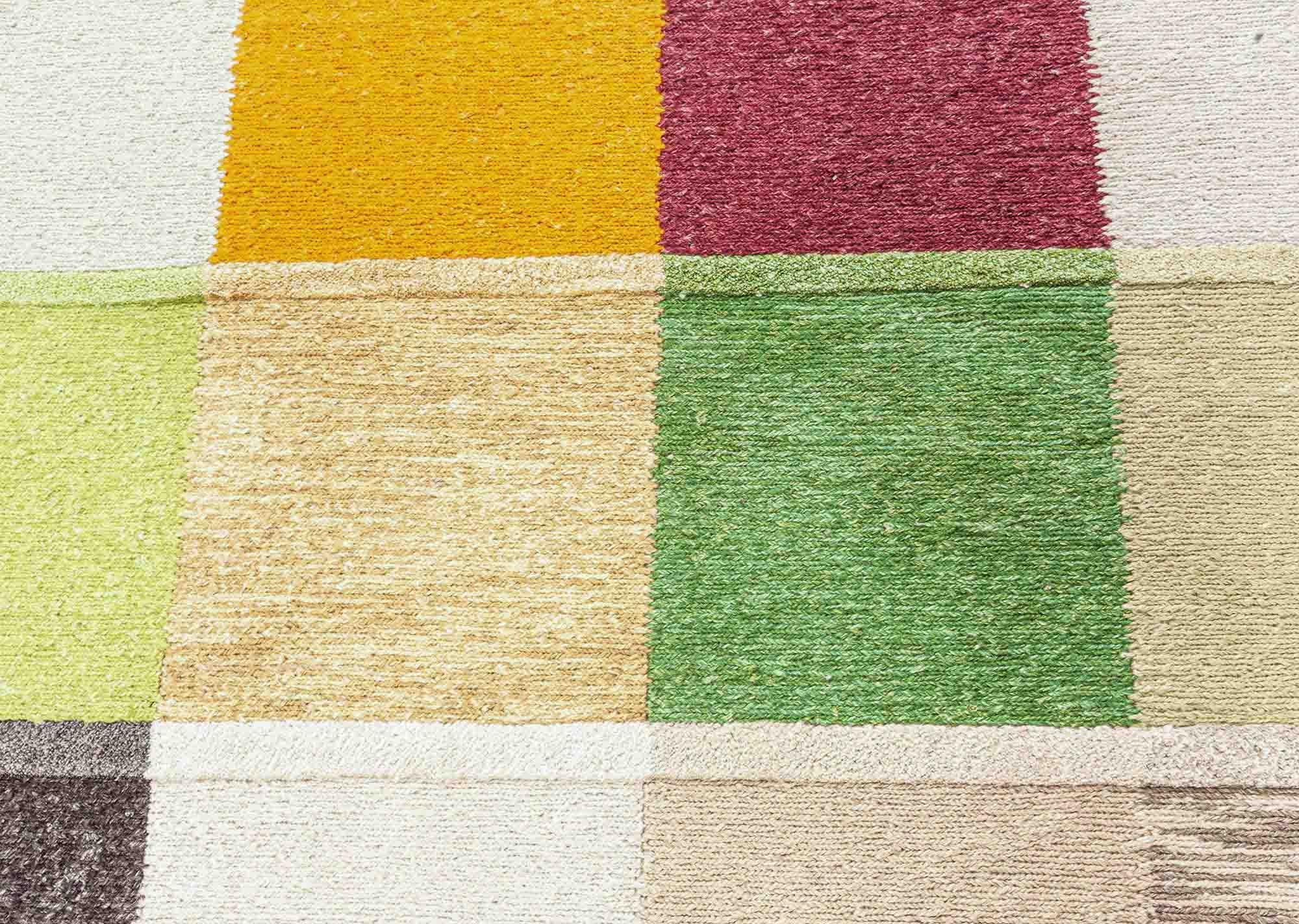 Moderno Tappeto contemporaneo multicolore fatto a mano di Doris Leslie Blau in vendita