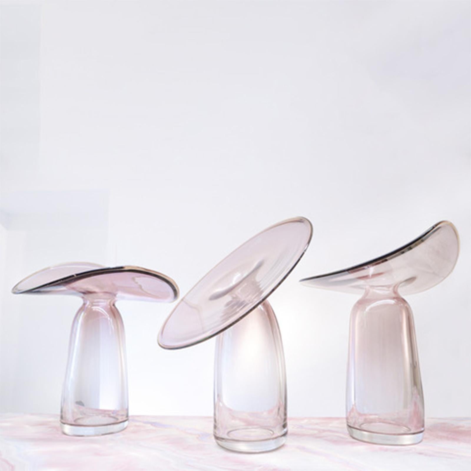 XXIe siècle et contemporain Vase contemporain en verre moulé de Murano Aurys fait à la main par Atelier Oi en vente