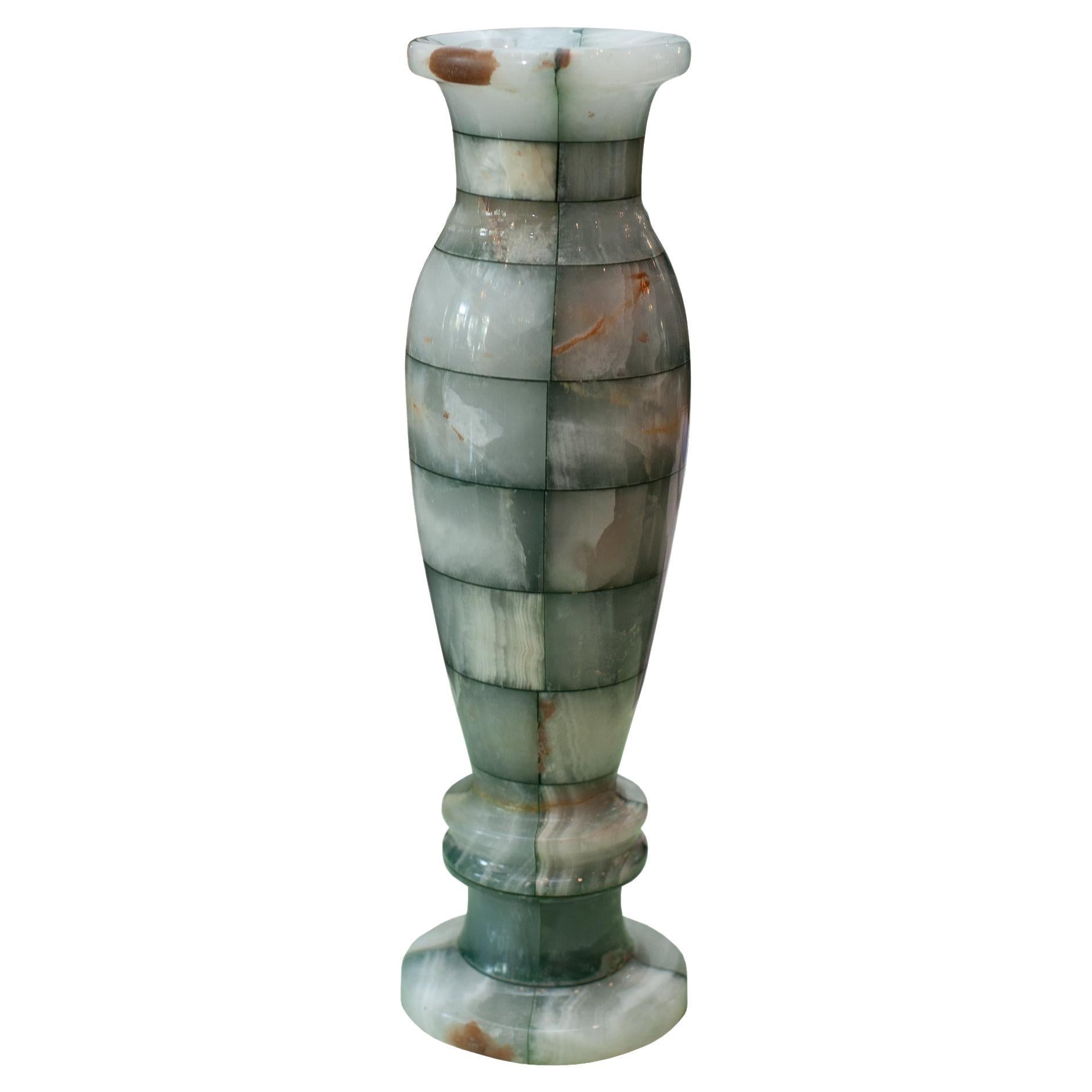 Contemporary Handmade Onyx Panelled Vase For Sale at 1stDibs