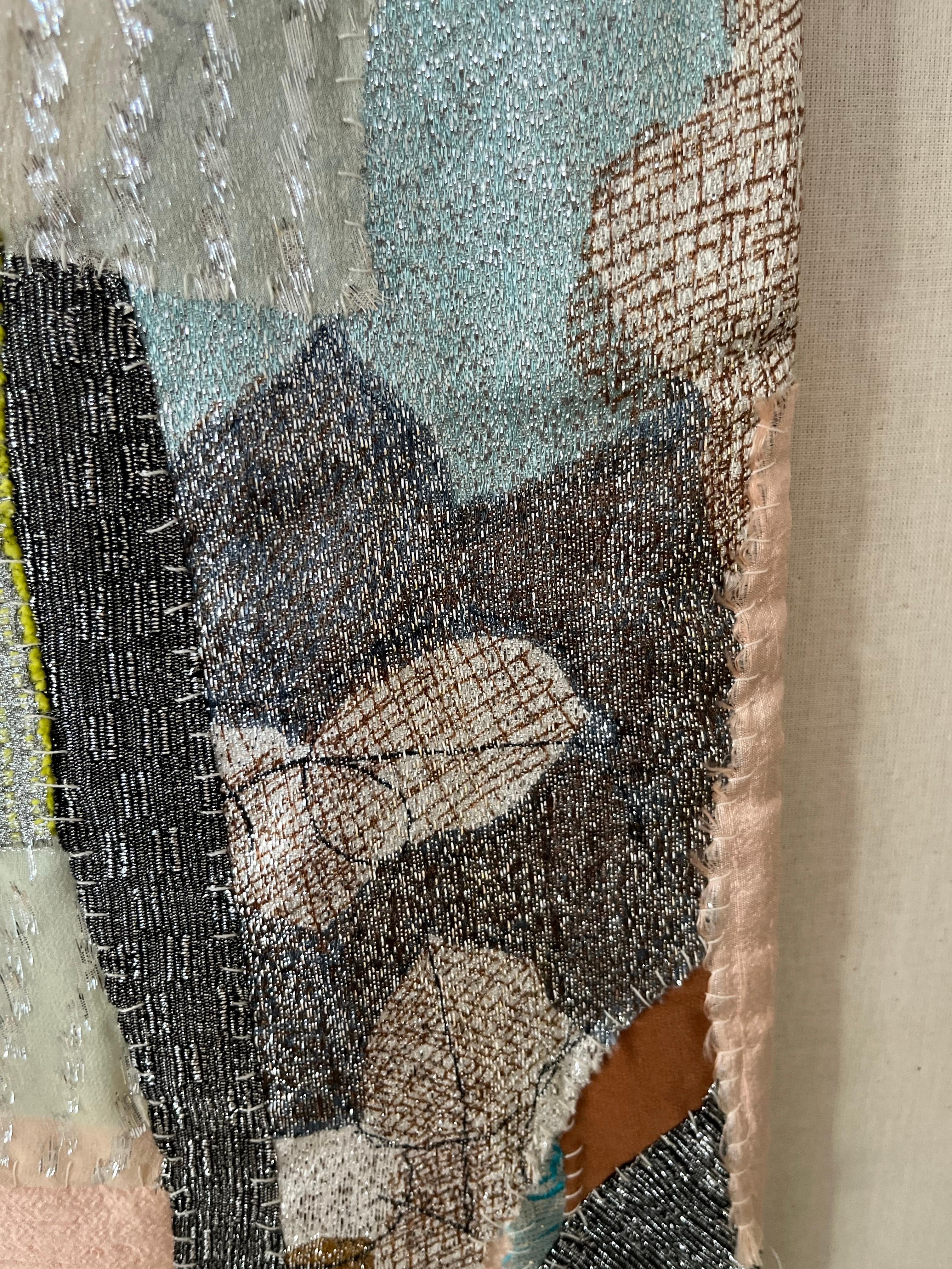 Patchwork textile contemporain fait à la main par l'artiste danoise Tilde Grynnerup en vente 3