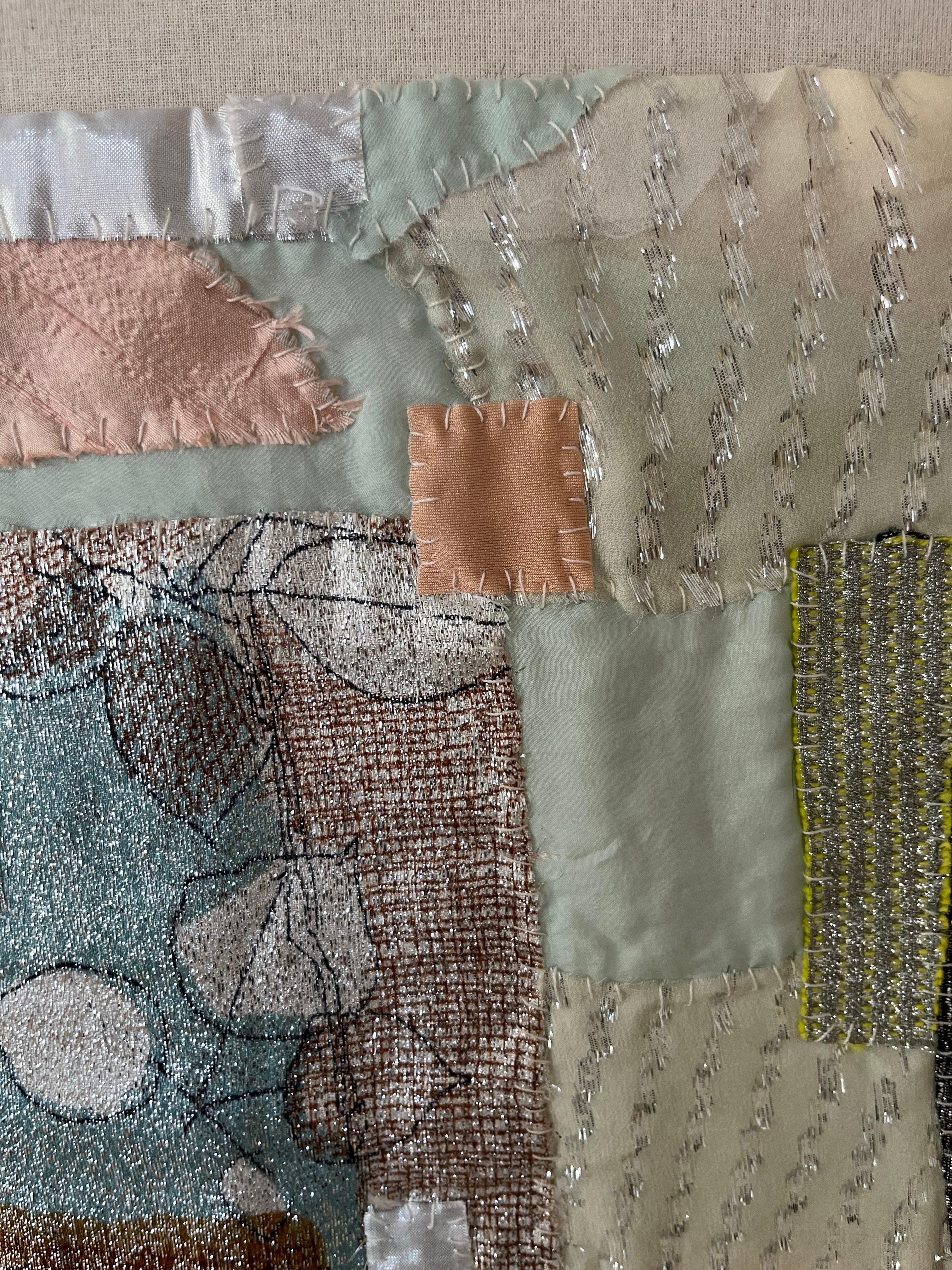 Patchwork textile contemporain fait à la main par l'artiste danoise Tilde Grynnerup en vente 1