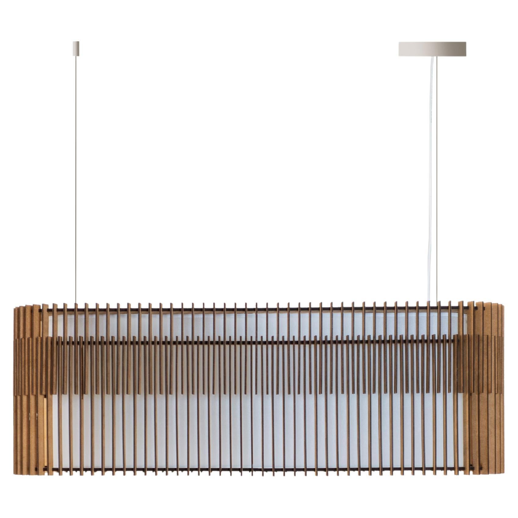 Contemporary, Handmade Pendant Lamp, Mdf Wood Large, 31.49'' Long, L800