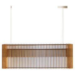 Contemporary, Handmade Pendant Lamp, Mdf Wood Large, 31.49'' Long, L800