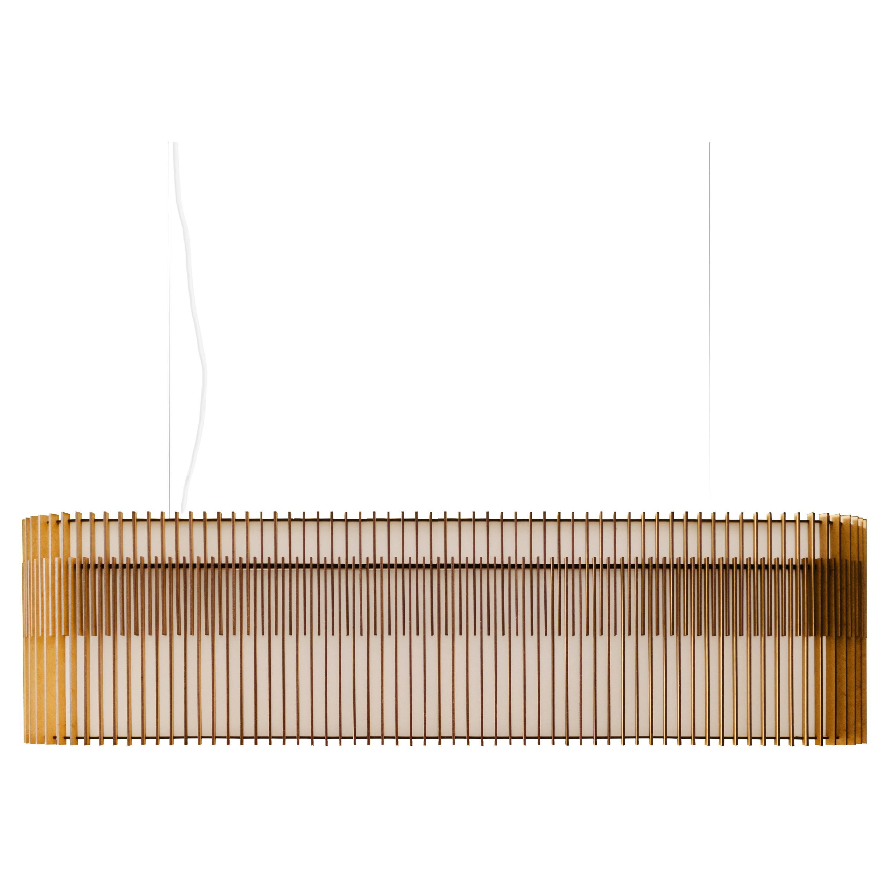 Contemporary, Handmade Pendant Lamp, Mdf Wood Large, 38.2'' Long, L1000 For Sale