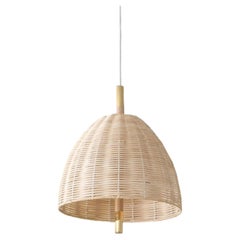 Contemporary, Handmade Pendant Lamp, Natural Rattan Brass, Mediterranean Objects