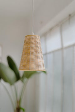 Contemporary, Handmade, Pendant Lamp, Rattan Cone, by Mediterranean Objects