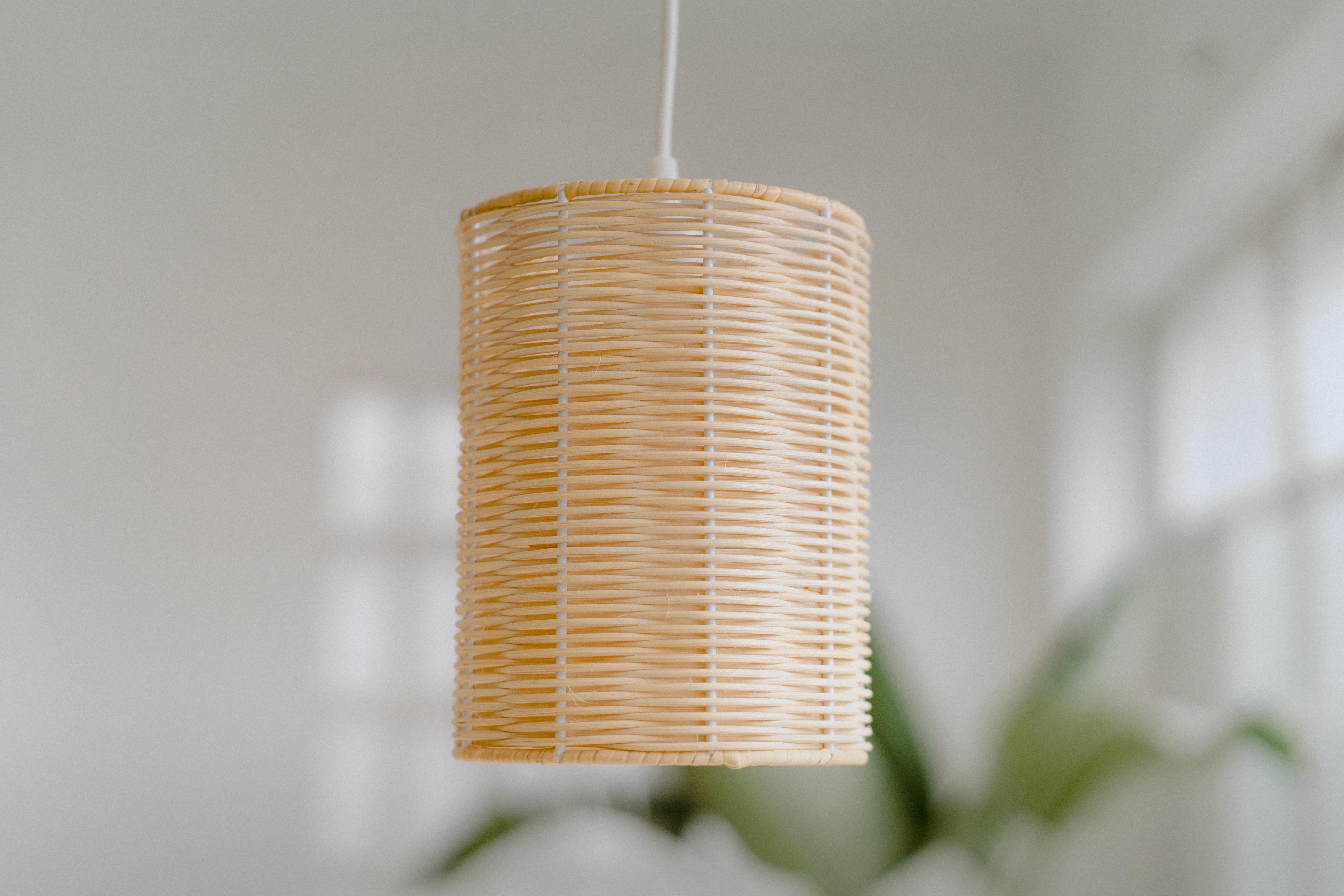 Contemporary, Handmade, Pendant Lamp, Rattan Cylinder, by Mediterranean Objects In New Condition For Sale In Barcelona, ES