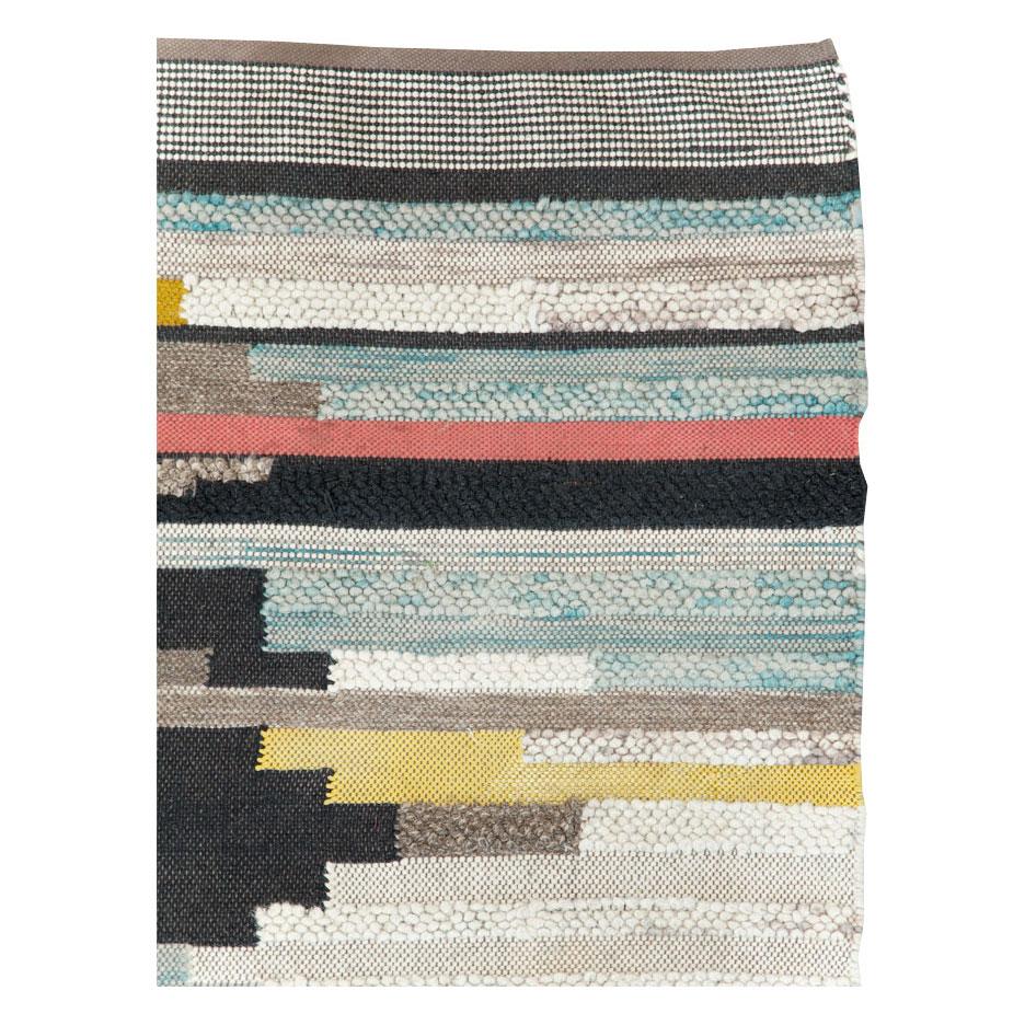 Modern Contemporary Handmade Persian Flatweave Kilim Accent Rug For Sale