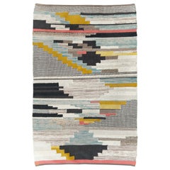 Tapis persan contemporain Kilim à tissage plat fait à la main
