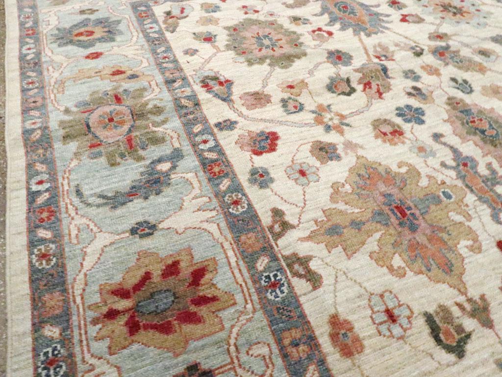Hand-Knotted Contemporary Handmade Persian Sultanabad Small Room Size Carpet For Sale