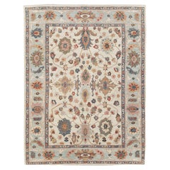 Contemporary Handmade Persian Sultanabad Small Room Size Carpet (tapis persan contemporain fait à la main)