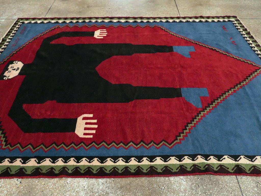 Contemporary Handmade Pictorial Accent Rug of Frankenstein In New Condition In New York, NY