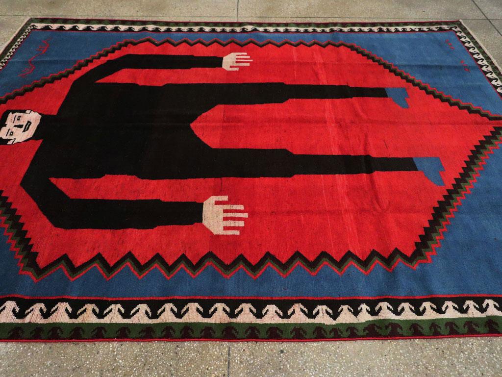 Contemporary Handmade Pictorial Accent Rug of Frankenstein In New Condition In New York, NY