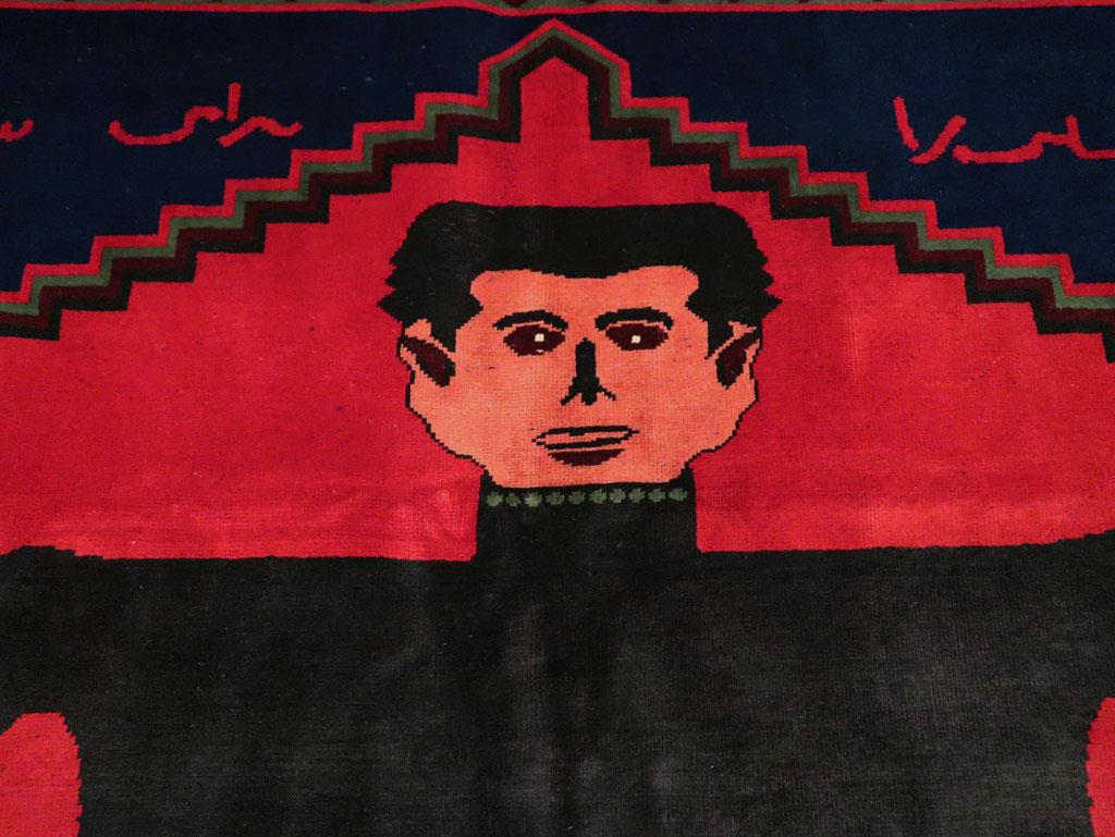 Afghan Contemporary Handmade Pictorial Room Size Rug of Frankenstein