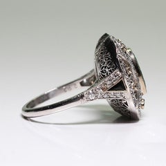 Contemporary Handmade Platinum 1 Carat Diamond and 2.82 Carat Emerald Ring