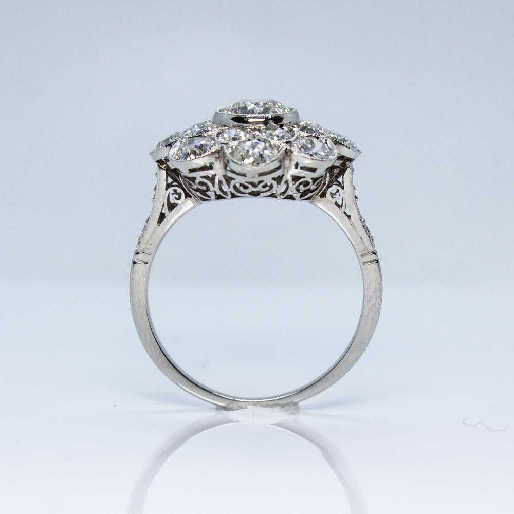 Edwardian Contemporary Handmade Platinum 3.2 Carat Diamond Ring