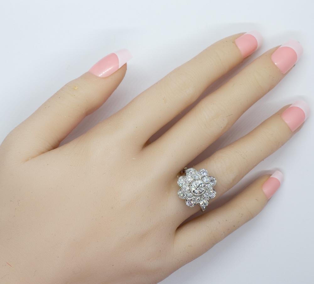 Contemporary Handmade Platinum 3.2 Carat Diamond Ring In Excellent Condition In Miami, FL
