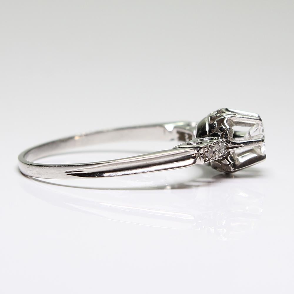 Art Deco Contemporary Handmade Platinum Diamond Ring For Sale