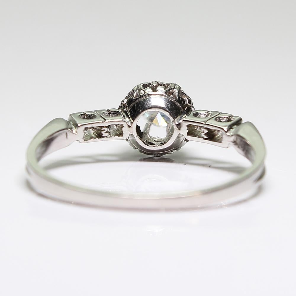 Old European Cut Contemporary Handmade Platinum Diamond Ring For Sale
