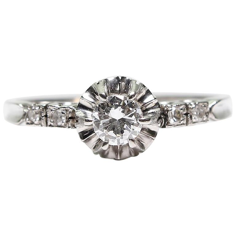 Contemporary Handmade Platinum Diamond Ring For Sale