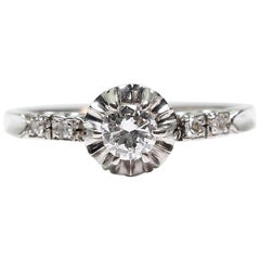 Contemporary Handmade Platinum Diamond Ring
